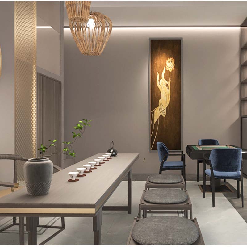 “多功能娛樂化，雅致又不失趣味性”—Loft格局南寧中式茶館設(shè)計(jì)裝修案例